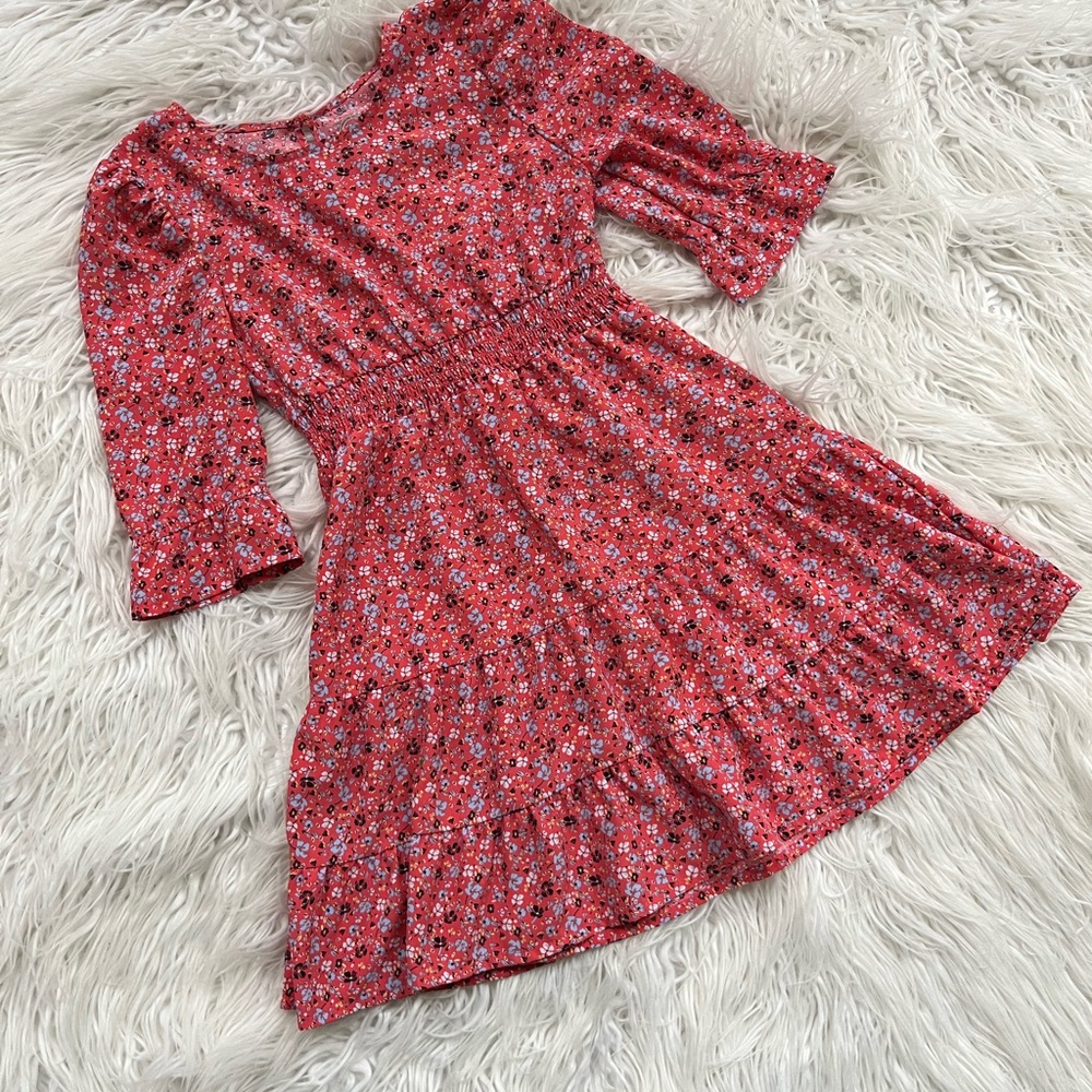 Wonder Nation Red and White Pleated Sundress with Bishop Sleeves